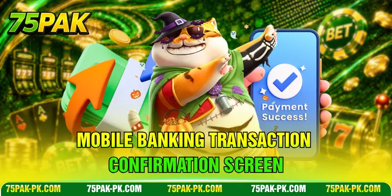 Mobile banking transaction confirmation screen