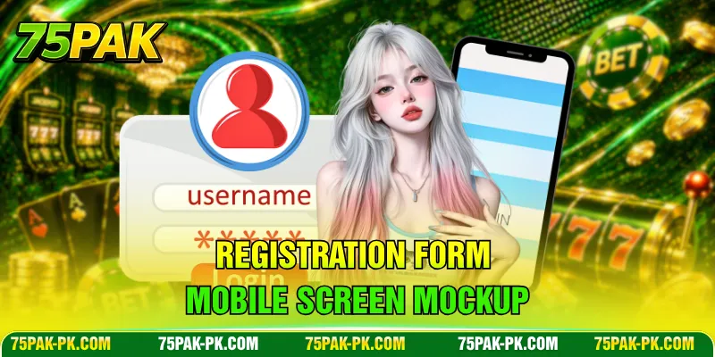 Registration form mobile screen mockup